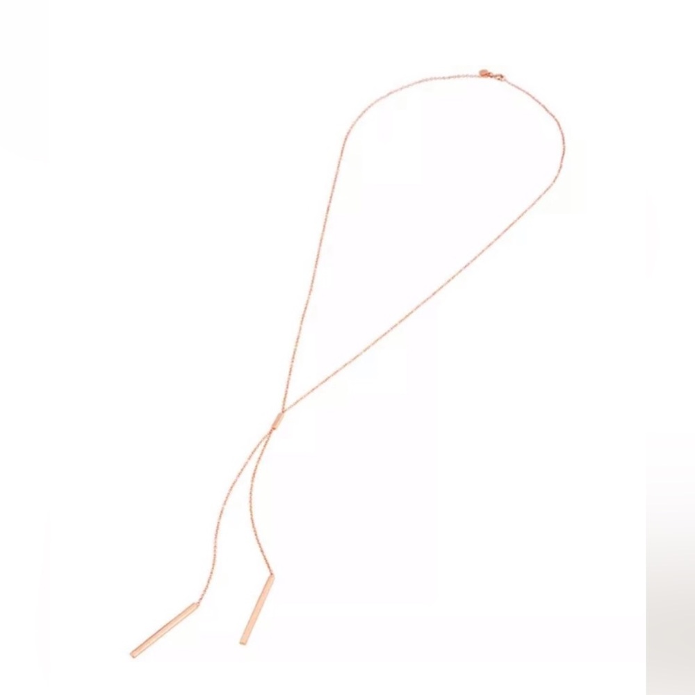 EUC Gorjana Mave Rose Gold Lariat bar Necklace 🌹